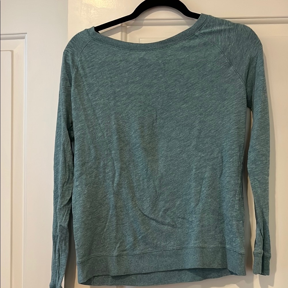 Casual Green Long Sleeve Top
